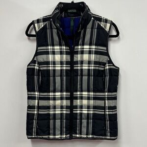 Lauren Ralph Lauren Black and Gray Plaid Women's Vest M